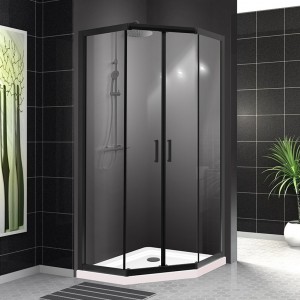 Душевой уголок BelBagno UNO-195-P-2-90-C-NERO 90x90