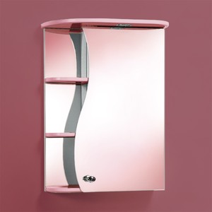 Шкаф с зеркалом Акваль Милана 50, розовый