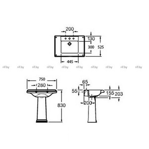 Раковина на пьедестале Roca Amerika 75*52